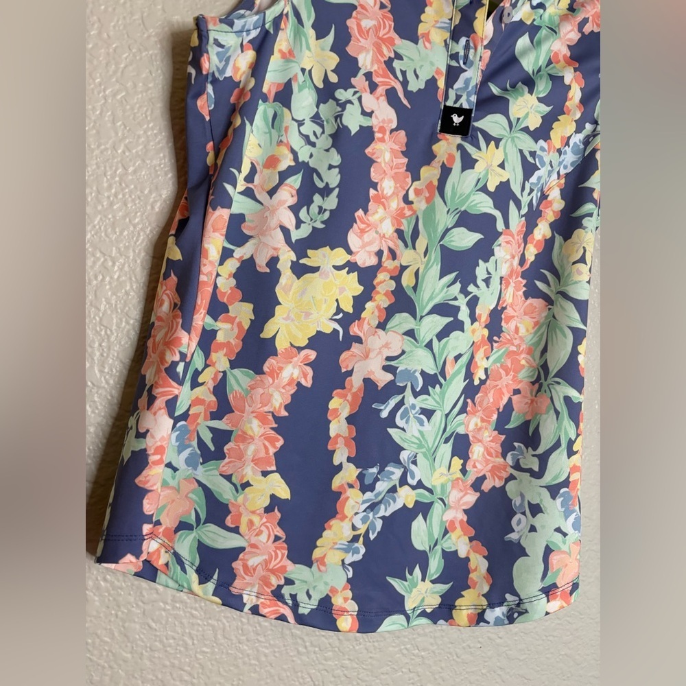 Bad Birdie Core Golf Polo SL Womens Size Small S Lei'd All Over Print NWT - Picture 5 of 8